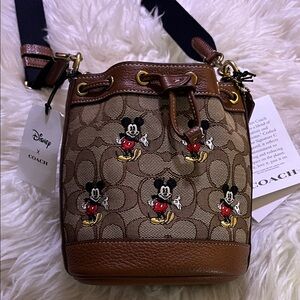 * Brand New!! Disney x Coach mini bucket bag ❤️ 🖤